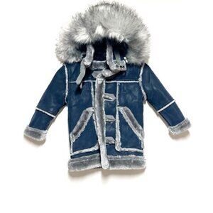 NEW JORDAN CRAIG LEGACY EDITION DENALI SHEARLING COAT BOYS   MIDNIGHT SMOKE Sz 3